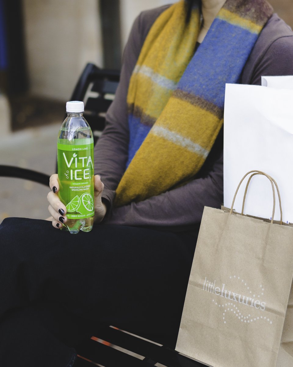 Holiday shopping is a breeze with a crisp Lemon Lime Vita Ice 🛍️ ✨