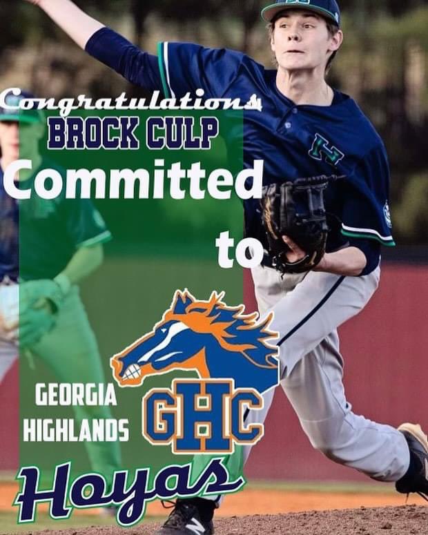Big congratulations to 18u Blaze player Brock Culp on his commitment to play college baseball at Georgia Highlands College!