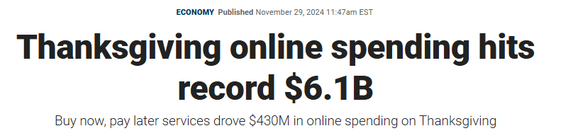 Thanksgiving Online Shopping hits a record high of $6.1 Billion 🚨