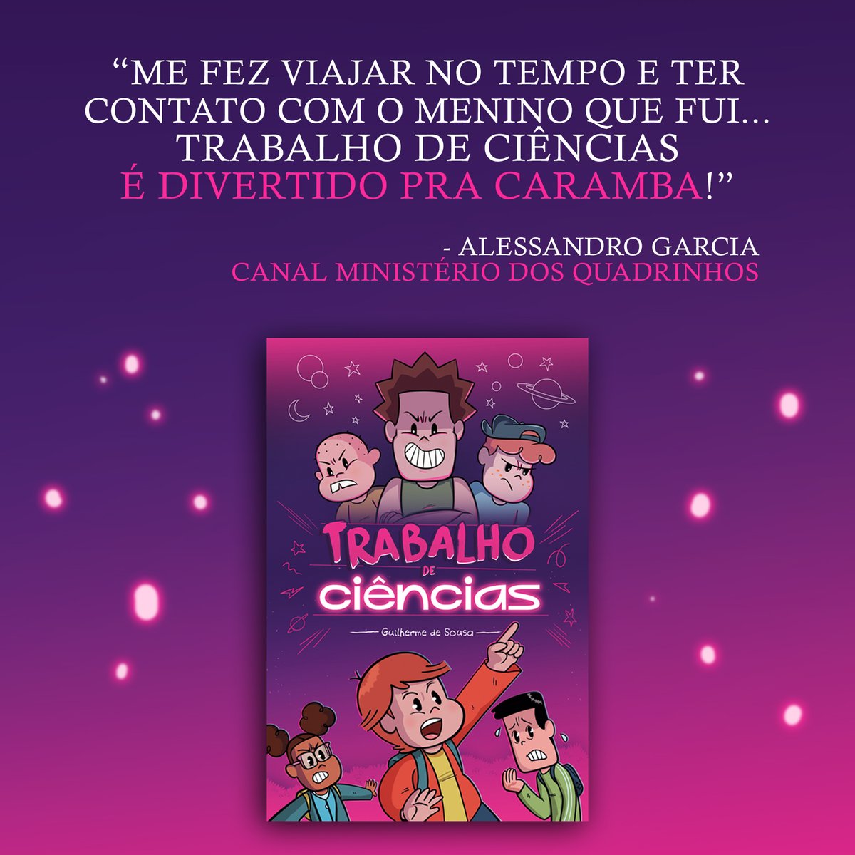 Alessandro Garcia, nosso queridão do Canal Ministério dos Quadrinhos, já leu TRABALHO DE CIÊNCIAS e curtiu demais!

Garanta já seu exemplar em:
catarse.me/cienciasemonst…