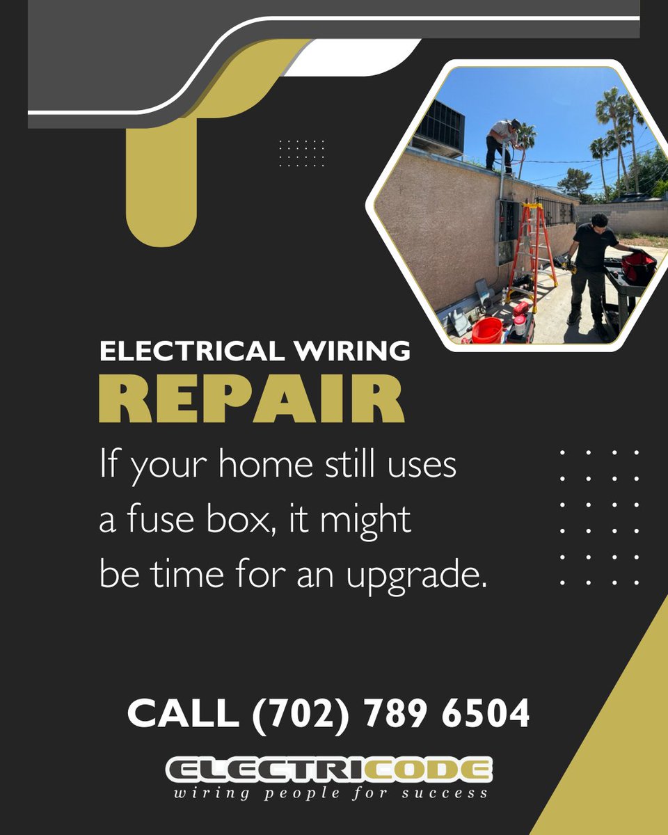 ElectricodeLV's tweet image. If your home has a fuse box, it’s time to upgrade! At Electricode, we replace outdated fuse boxes with modern panels for better safety and efficiency. Contact us today to schedule your upgrade!
#FuseBoxUpgrade #SafetyFirst #Electricode #HomeImprovement