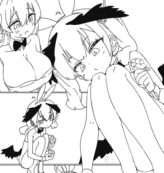原稿描いてたらコハルちゃんの頭の羽の後ろにおっぱい配置のはずだったのにおっぱいの主張が強くて前に出てしまった 