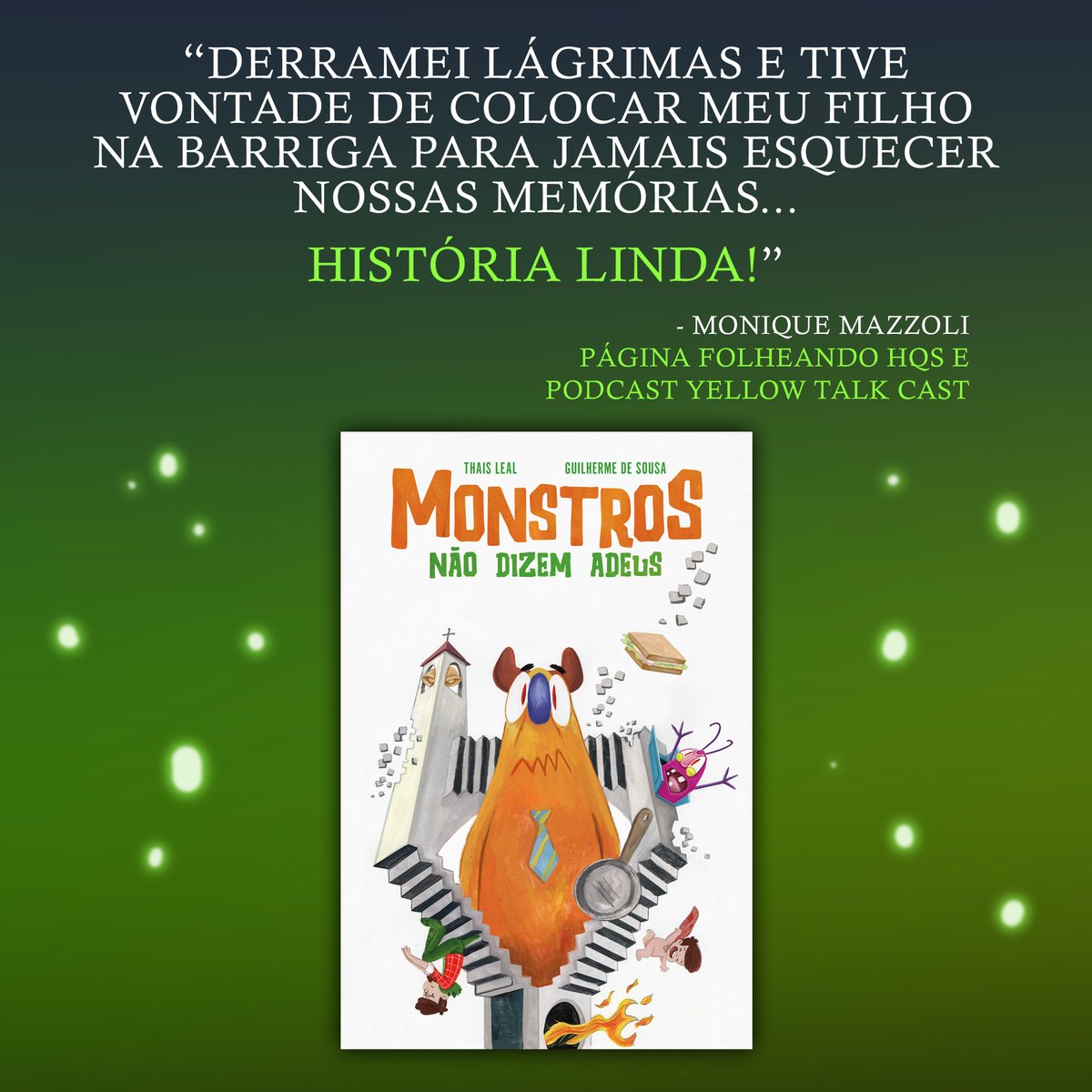 A edição de MONSTROS NÃO DIZEM ADEUS vai contar com um maravilhoso prefácio da queridíssima Monique Mazzoli da página @folheandohqs e do podcast @yellowtalkcast . 

Garanta já seu exemplar em:
catarse.me/cienciasemonst…