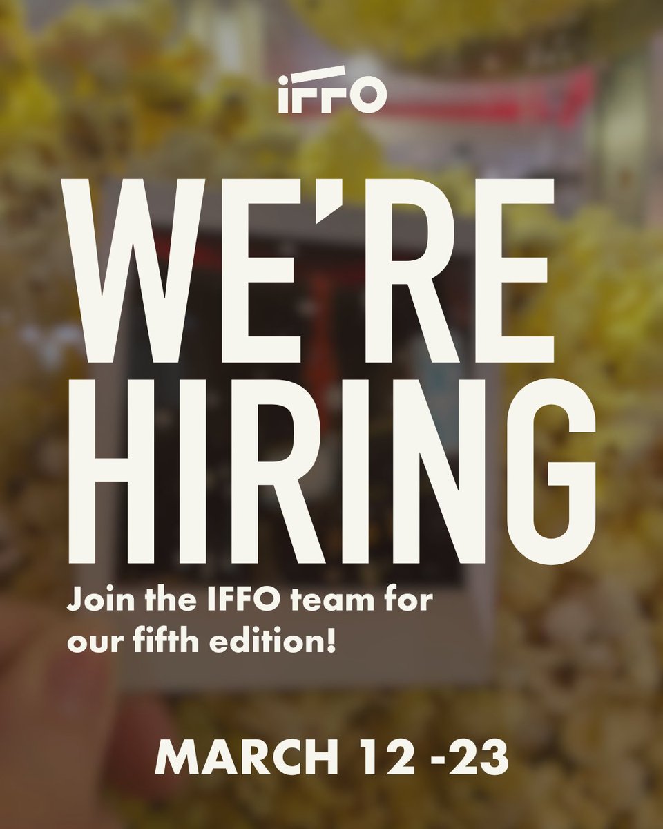 #Ottawa’s hottest film festival is hiring ✨ multiple positions ✨ for its 2025 edition. Learn more about #IFFO, available roles, and qualifications!
🔗 iffo.ca/jobs