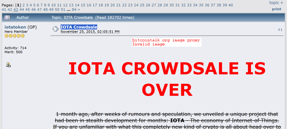 fudsfuddy's tweet photo. Still the same old lie.

In case anyone wonders whether the #IOTA has changed/improved/learned from their mistakes.

It was 100% premined, the founders then sold some of them to the community in a crowdsale. https://t.co/BHLhziAfQM