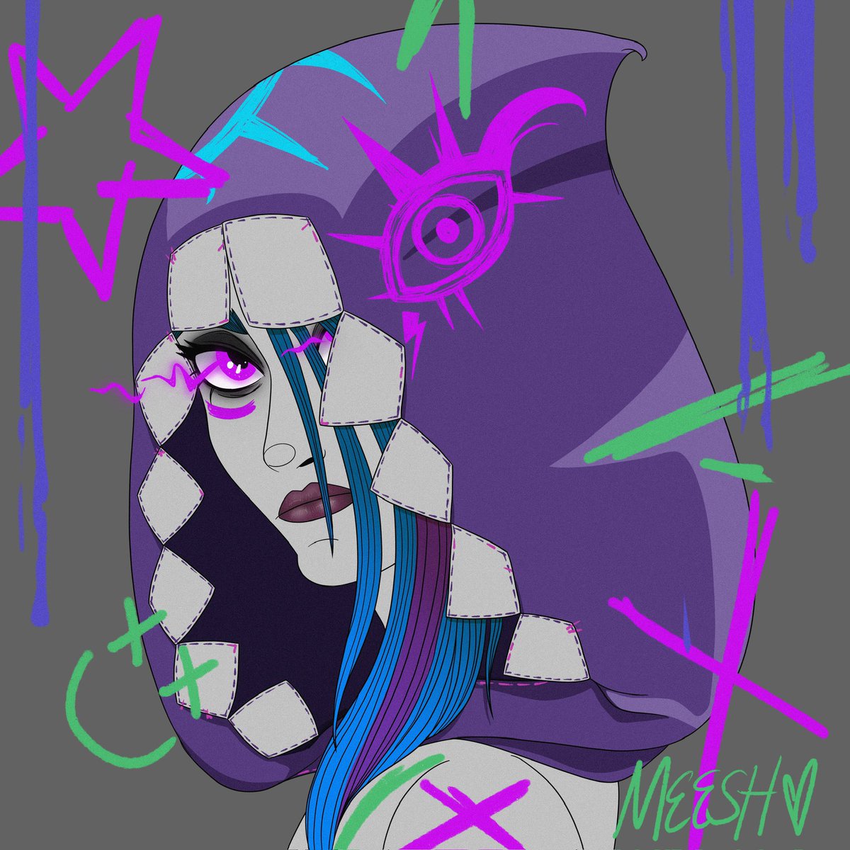 Guys, I LOVE HER DESIGN SO MUCH!! I’ve always loved Jinx and Ekko, and season 2 just AUGH! SO GOOD 
#jinx #arcanefanart #arcane