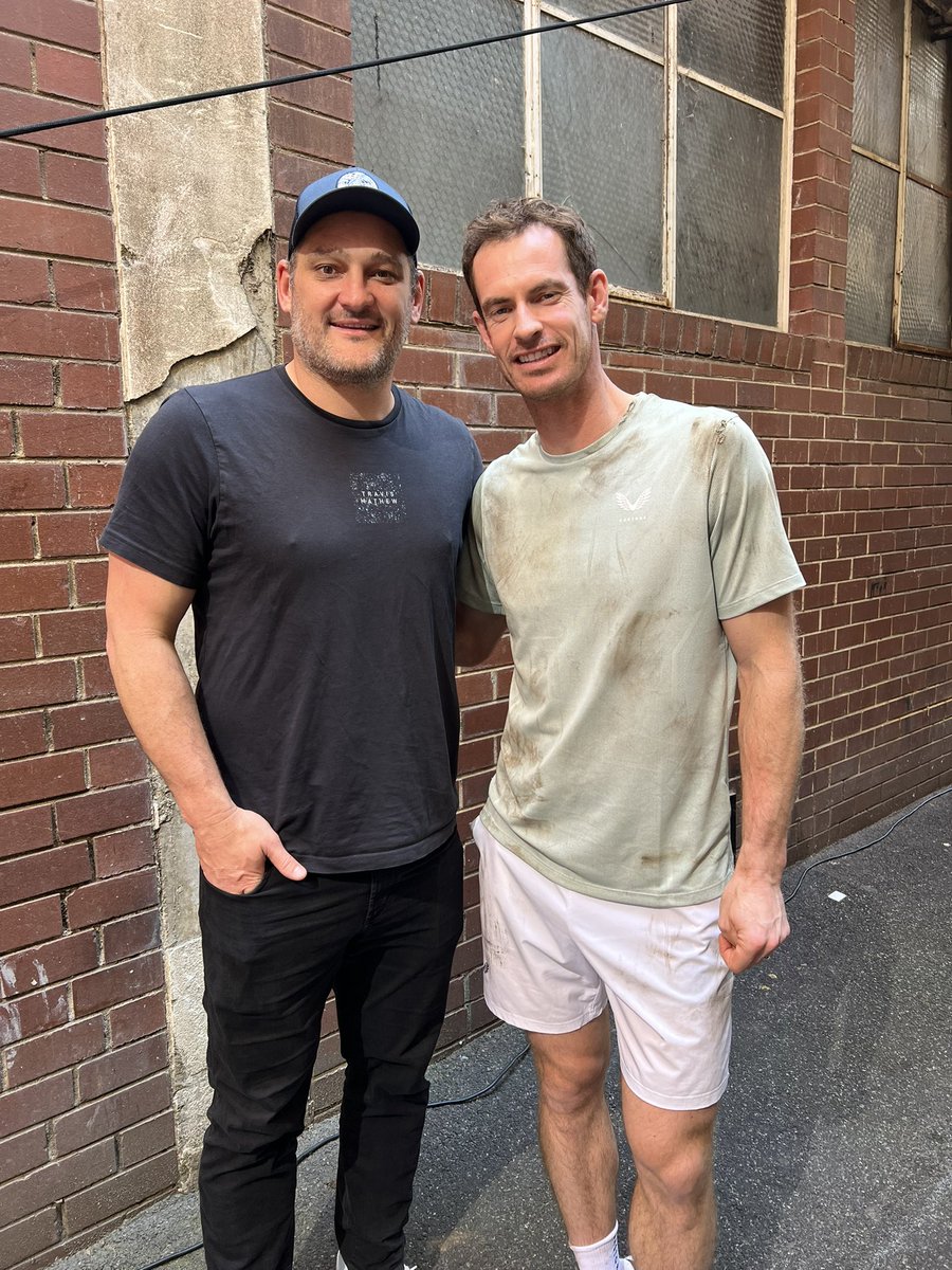 Fifi, Fev and Nick (@fififevnick) on Twitter photo Sir @Andy_Murray all battered, bruised and on the run with <a href="/BrendanFevola25/">Brendan Fevola</a> in Melbourne. 👀🎾👑
#AndyMurray #Melbourne Sir @Andy_Murray all battered, bruised and on the run with <a href="/BrendanFevola25/">Brendan Fevola</a> in Melbourne. 👀🎾👑
#AndyMurray #Melbourne