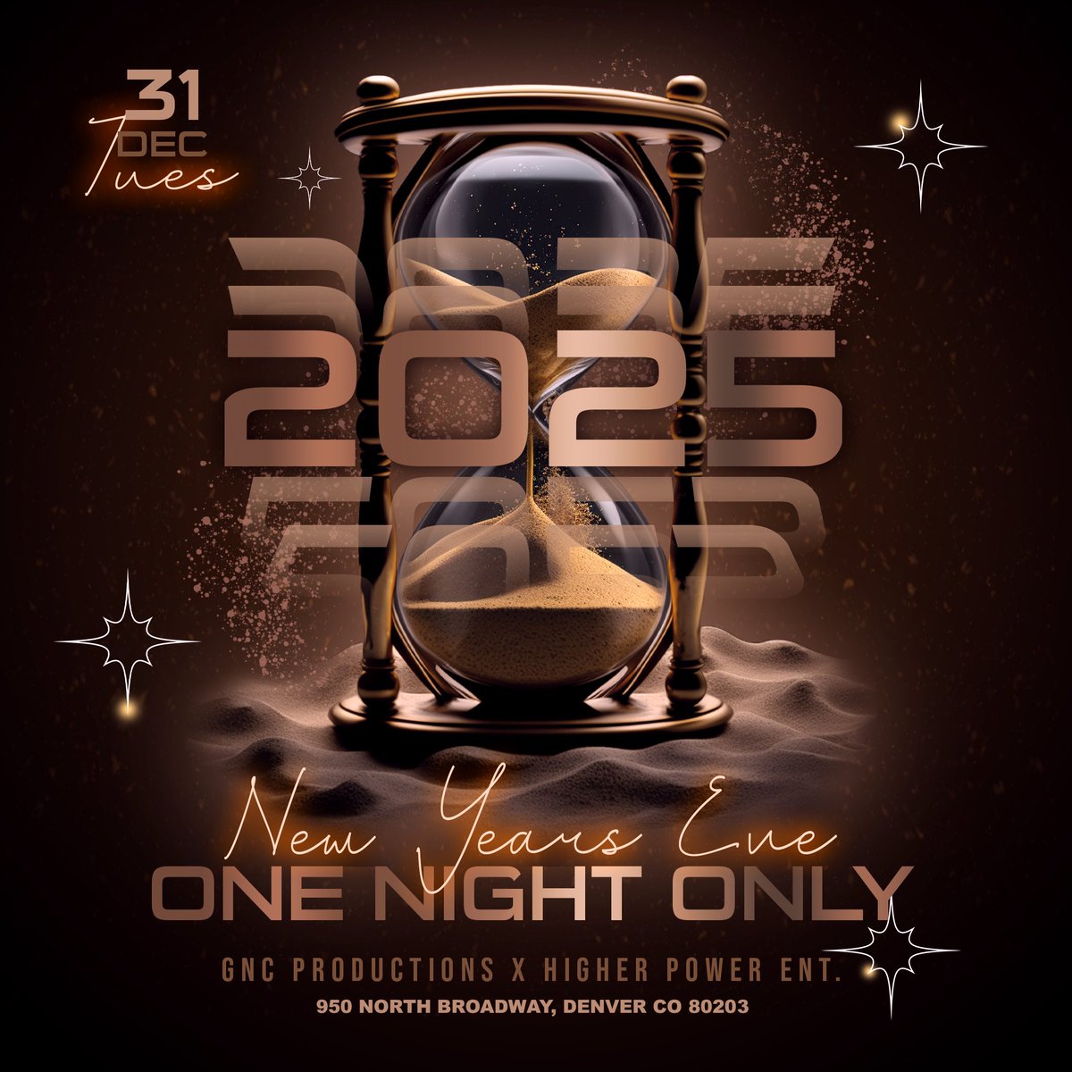 Looking for a sophisticated &amp; sexy move for NYE…we have you covered!

GNC &amp; Higher Power Ent. are linking up for ONE NIGHT ONLY, a luxe NYE Experience. 

Entry passes available now…everyone can’t come so ACT FAST! 🪩🍸🎉🎊

events.eventnoire.com/e/one-night-on…