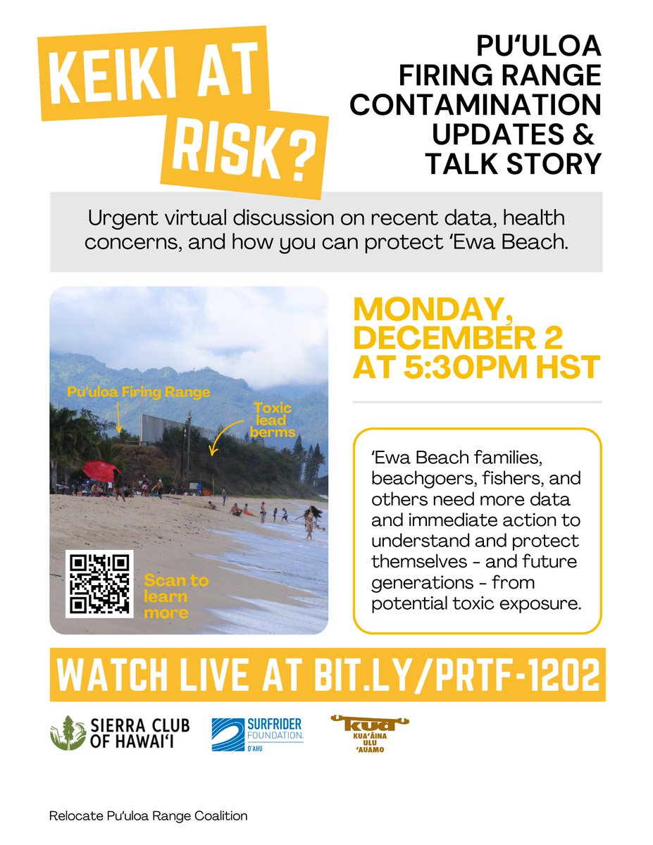 Educational Opportunity:

We believe communities should be aware of the impacts of government actions on their resources. In this case military training and occupation can have a number deleterious impacts on community and environmental health in Ewa, including the fisheries.