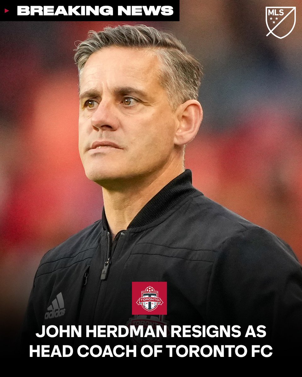 John Herdman resigns his position as Head Coach of <a href="/TorontoFC/">Toronto FC</a>, effective immediately.