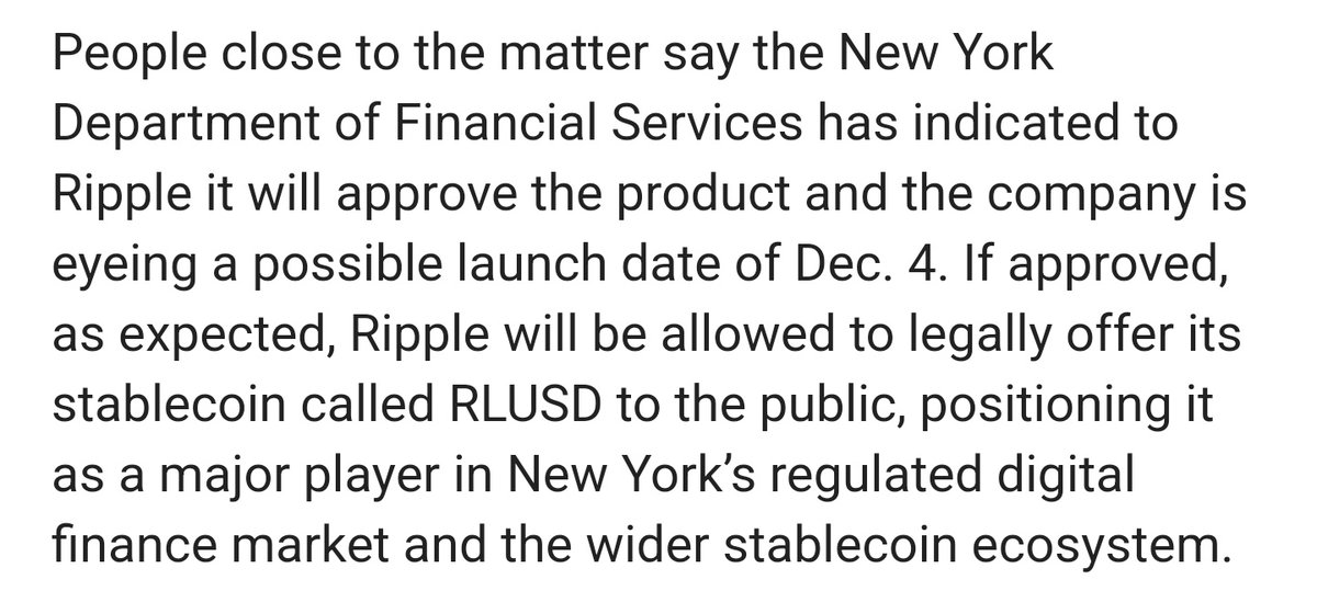 JUST IN🚨 #RLUSD Expected To Launch On 4th December 2024 LFG #XRP 💥🚀