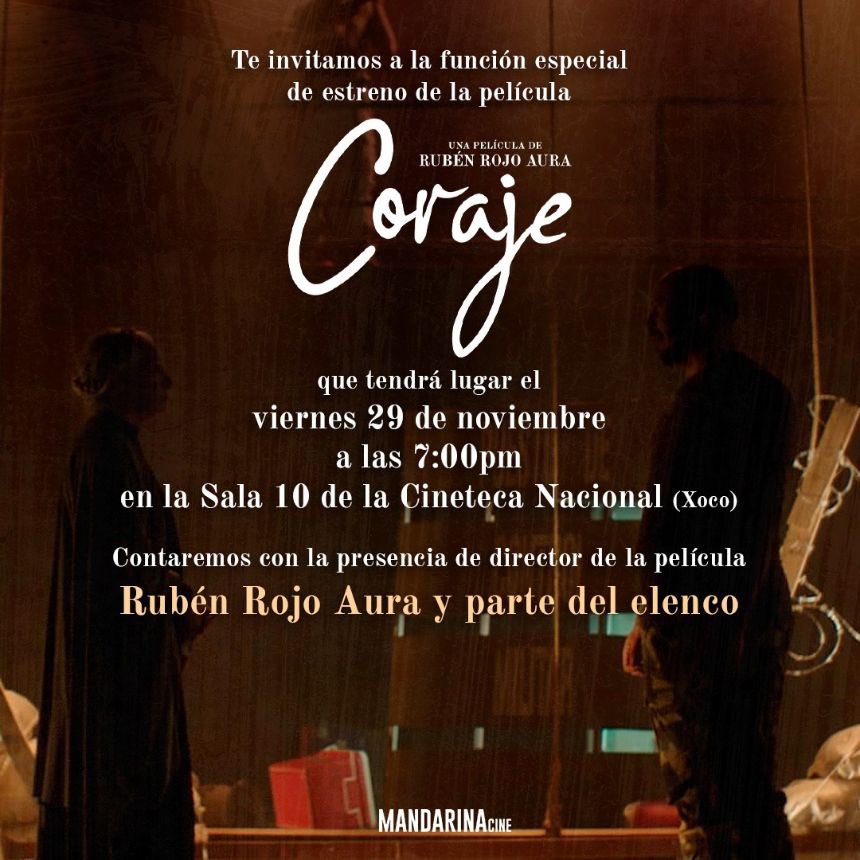 Cinespoilers, tenemos pases dobles para que disfruten de #Coraje en una función especial con el director #RubenRojoAura 

Hoy a las 19:00 hrs en Cineteca Nacional de México
 
✅Da RT y Fav 
✅Escribe tu nombre completo