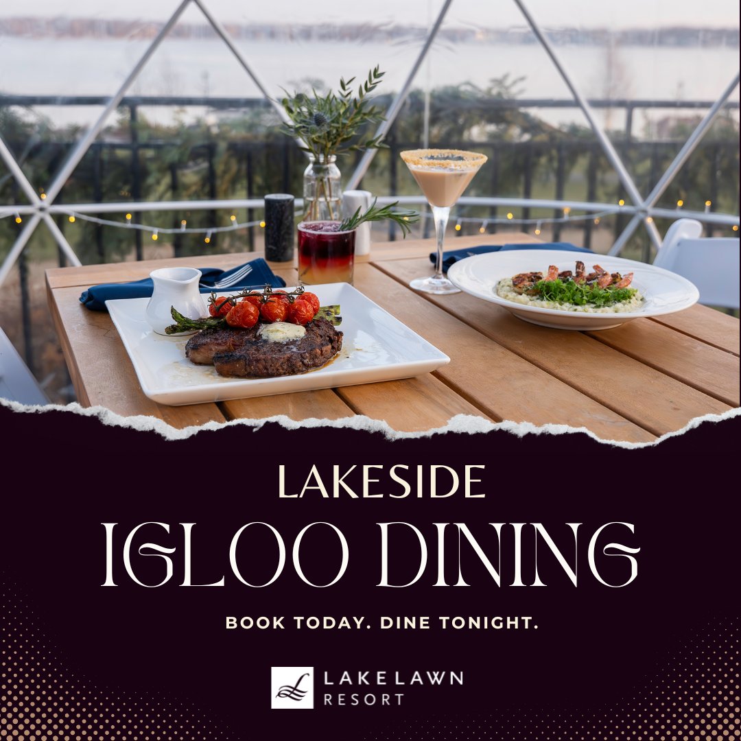 LakeLawnResort's tweet image. Savor seasonal drinks and appetizers while nestled in the warmth of a glowing igloo overlooking Delavan Lake. Perfect for a post-shopping outing or a romantic date night.

Book your igloo experience today! bit.ly/3rD7sCk

#LakeLawnResort #WinterDining #IglooExperience