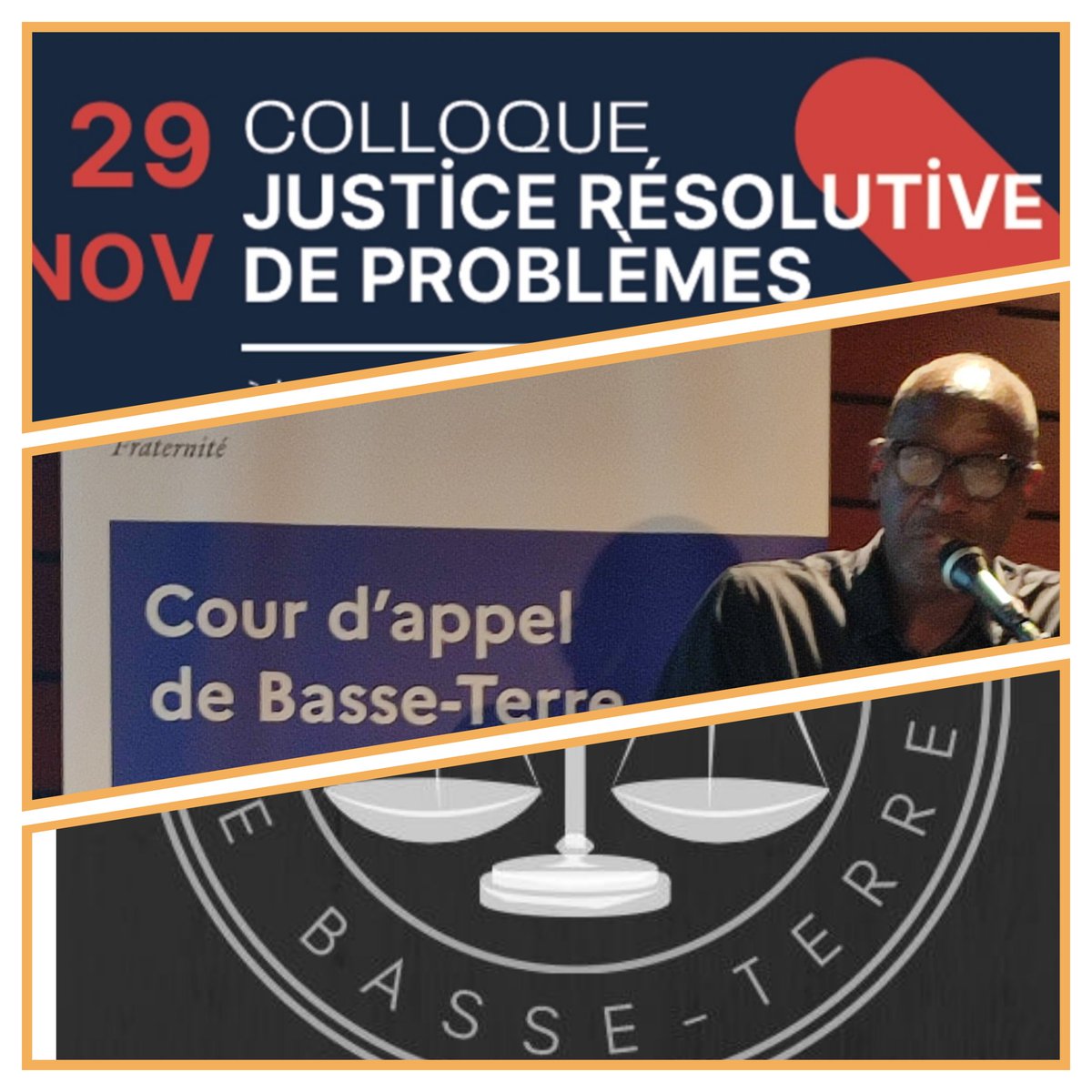 Justice résolutive de problèmes. #Guadeloupe

200 personnes ont suivi le colloque toute la journée. 
Succès pour le développement de la JRP dans le ressort de la cour d'appel de Basse-Terre.
Le bâtonnier Troupé clôture brillamment le colloque et effectue une synthèse des travaux