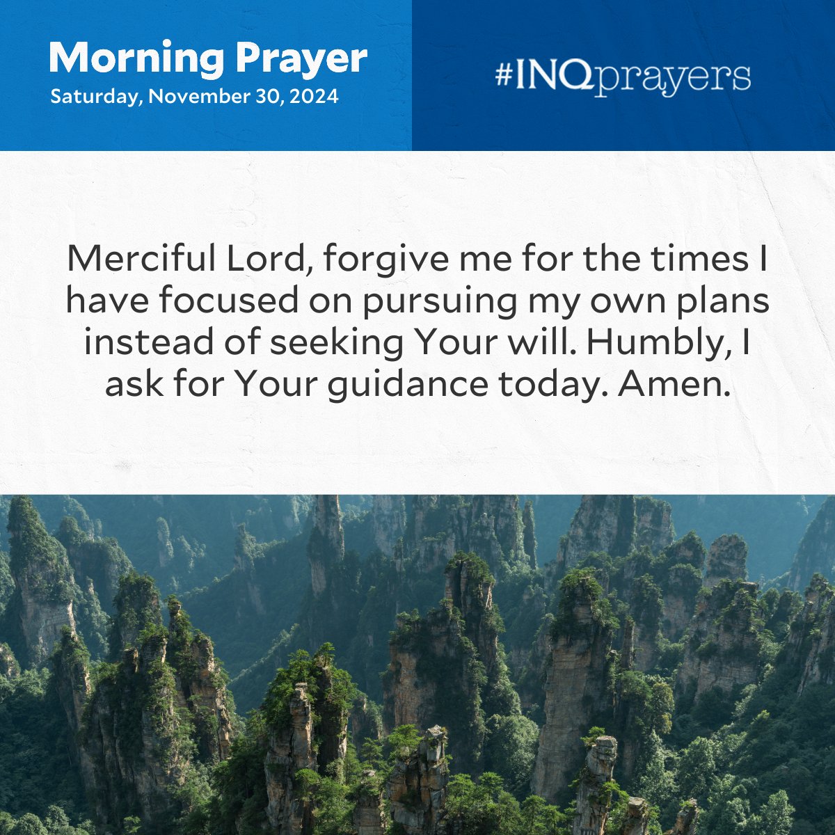 Today's Morning Prayer. #INQPrayers