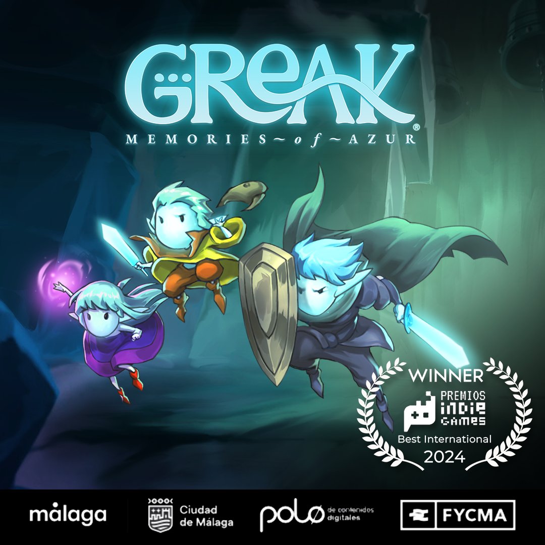 Ahhh!! Greak has just won "Best International Game" at the #PremiosIndieGames24 in Málaga!! 🇪🇸😃

A huge thank you to the jury, to <a href="/PoloDigitalMLG/">Polo Nacional de Contenidos Digitales</a> and the organizers for this amazing recognition! Woohoo!🥳