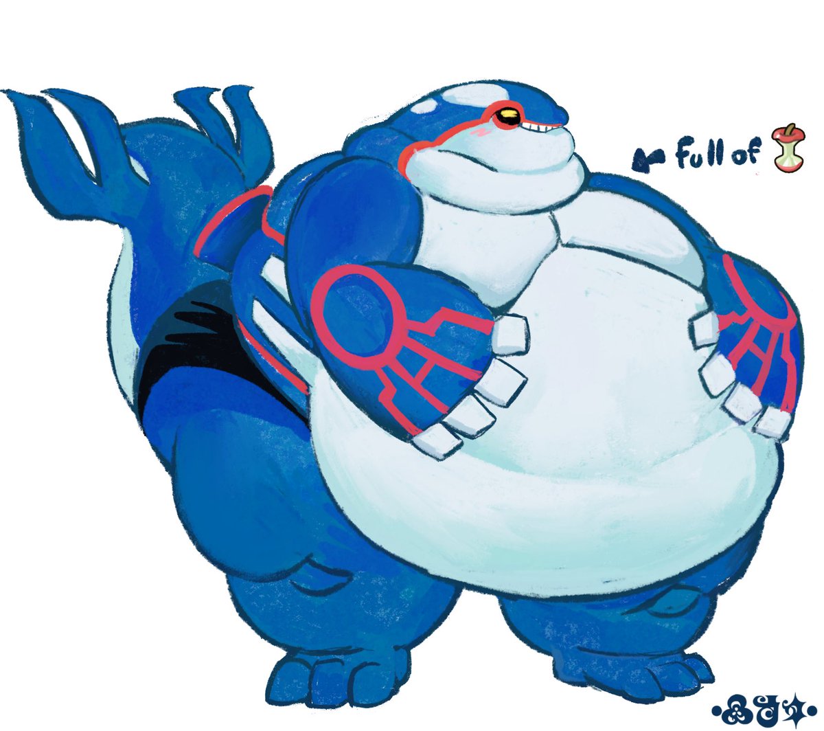 RevOfReverie's tweet photo. It only fair that I draw Kyogre Chonk too💙 https://t.co/nZHX4kewgS