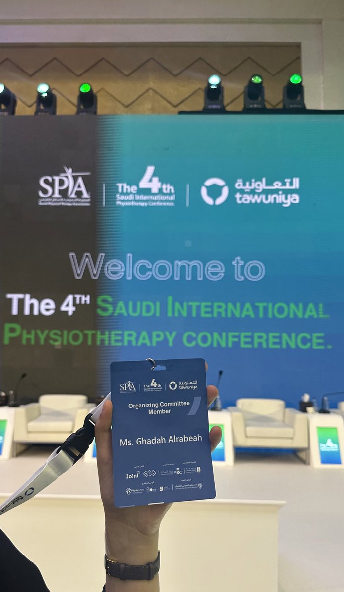 #SPTA24
أبارك لرئيس الجمعية د.عبدالفتاح وللقائدة د.هناء نجاح المؤتمر السعودي الدولي الرابع للعلاج الطبيعي🩵 <a href="/Spta_Media/">الجمعية السعودية للعلاج الطبيعي SPTA</a> 

كلي فخر بانتمائي للجنة العلمية واعتزاز بالعمل مع أعضاءها المميزين، منهم نتعلم ونستزيد 

سعيدة بلقاء من كانوا ولا زالوا منبع للعلم والتوجيه لتطوير المهنة 🌸