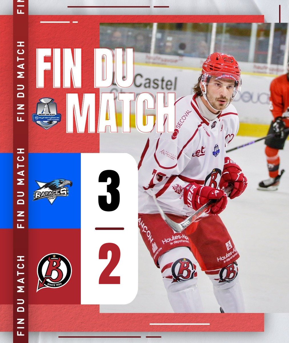 DiablesRouges05's tweet image. ⏱️ 65’ | GAP 3️⃣ - 2️⃣ BRI (2-0 TAB)

Les tirs au but auront sourit aux @Lesrapacesdegap qui s'imposent dans ce derby.

🏒 Villiot, Vrielynck

Rendez-vous a René Froger ce dimanche ! Les Rouges accueillent les @BoxersBordeaux ! 

#GAPBRI | #LetsGoDR