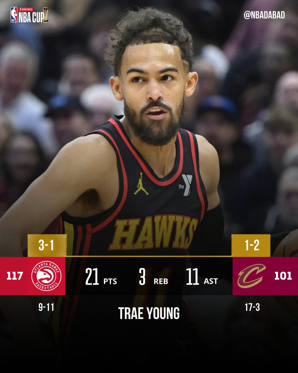 NBAdabad's tweet photo. ⚠️ ISSO NÃO É UM TESTE:

PELA 2ª PARTIDA SEGUIDA, O ATLANTA HAWKS VENCE O CAVS!

CLEVEVAND TEM 3 DERROTAS NA TEMPORADA, E 2 DELAS FORAM PARA O HAWKS!

😳😳😳 https://t.co/vfHi1tJn5N