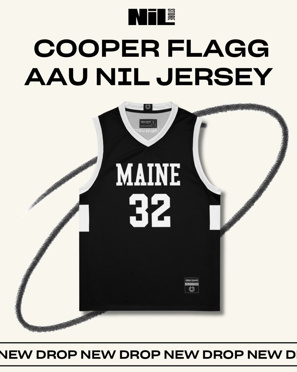 The NIL Store (@nil_store) on Twitter photo NEW: <a href="/Cooper_Flagg/">Cooper Flagg</a>’s AAU Jersey is now available. Shop the Maine legend!
(And take 20% thru Monday!)
➡️ nil.store/nil/cooper-fla… NEW: <a href="/Cooper_Flagg/">Cooper Flagg</a>’s AAU Jersey is now available. Shop the Maine legend!
(And take 20% thru Monday!)
➡️ nil.store/nil/cooper-fla…