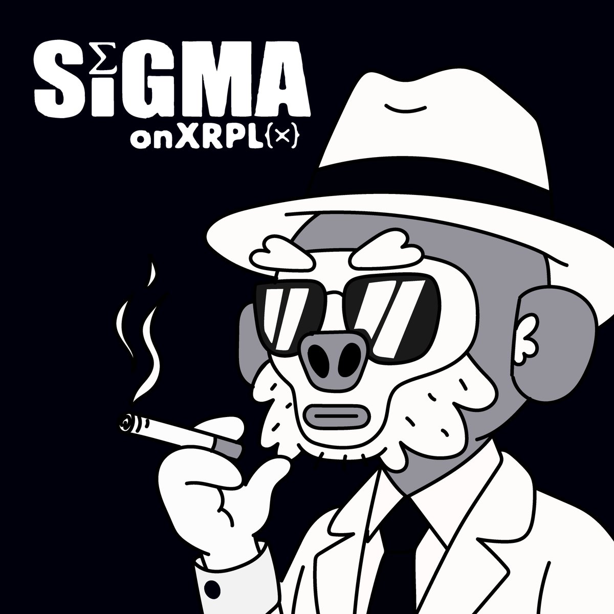 monklubnft's tweet photo. SigMonk in the house! 😎 Hat, cigar, and that straight-up Sigma swagger 🔥 @SigmaOnXRPL #xrp #artdept https://t.co/KHRTtNFAdJ