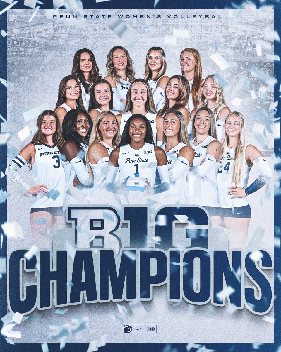 Penn State Womenโs Volleyball (@pennstatevball) on Twitter photo ๐ฝ๐๐ ๐๐๐ ๐พ๐๐ผ๐๐๐๐๐ ๐
That's <a href="/B1GVolleyball/">Big Ten Volleyball</a> title No. 18 after we clinched at least a share of the championship with a win over Nebraska!
#WeAre ๐ฝ๐๐ ๐๐๐ ๐พ๐๐ผ๐๐๐๐๐ ๐
That's <a href="/B1GVolleyball/">Big Ten Volleyball</a> title No. 18 after we clinched at least a share of the championship with a win over Nebraska!
#WeAre