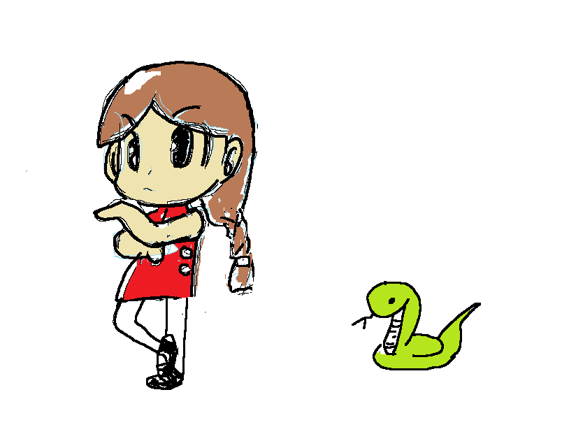 「蛇拳つかいの人の子あげなおしです」|ちょこみんと先輩のイラスト