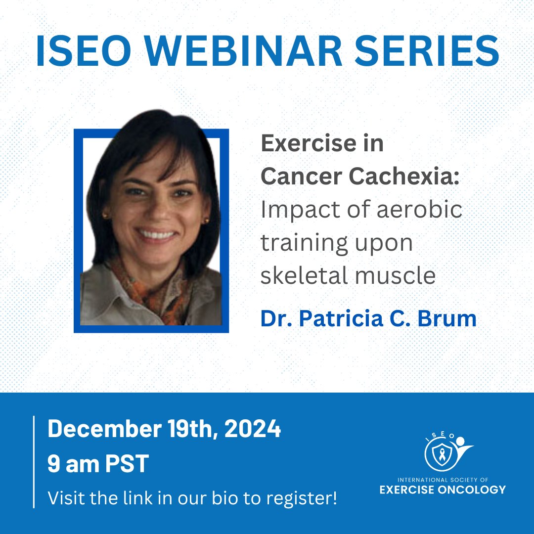 Cancer Exercise & Physiotherapy Lab (@cepl_ubc) on Twitter photo Registration for this month's ISEO webinar featuring Dr. Particia C. Brum is now open!
For further details about the presentation and to register, visit the link below. 👇
cancerexercise.med.ubc.ca/iseo-home/iseo…
<a href="/KLCampbellPhD/">Kristin Campbell, PhD</a> Registration for this month's ISEO webinar featuring Dr. Particia C. Brum is now open!
For further details about the presentation and to register, visit the link below. 👇
cancerexercise.med.ubc.ca/iseo-home/iseo…
<a href="/KLCampbellPhD/">Kristin Campbell, PhD</a>