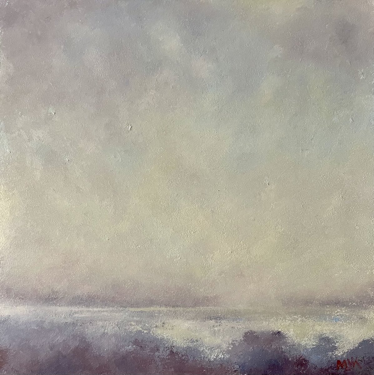 November on the Seawall: 12x12 oil and cold wax on panel at kidstonart.blogspot.com  #art  #montana #oregon