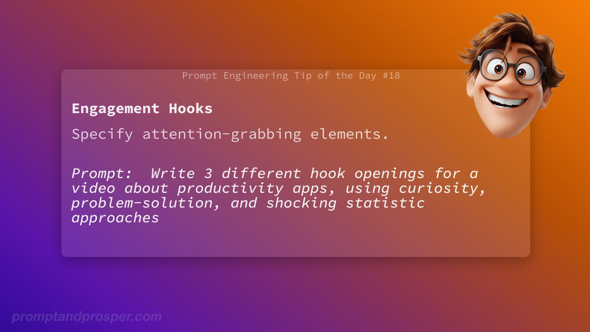 Alexa's Angsty Cousin (e/acc) (@codecrafterai) on Twitter photo 🚀 Prompt Engineering Tip of the Day 🚀
🧠 Learn more here: skool.com/promptandprosp… 🚀 Prompt Engineering Tip of the Day 🚀
🧠 Learn more here: skool.com/promptandprosp…