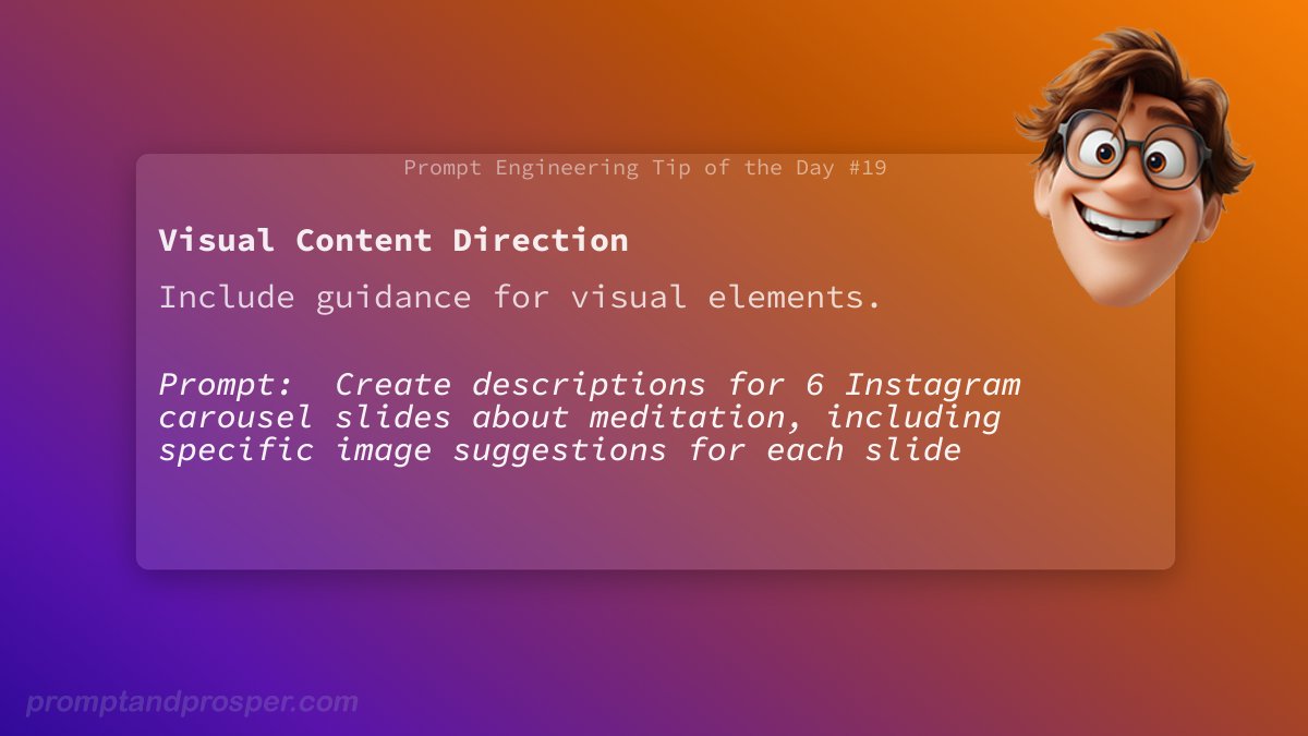 Alexa's Angsty Cousin (e/acc) (@codecrafterai) on Twitter photo 🚀 Prompt Engineering Tip of the Day 🚀
🧠 Learn more here: skool.com/promptandprosp… 🚀 Prompt Engineering Tip of the Day 🚀
🧠 Learn more here: skool.com/promptandprosp…