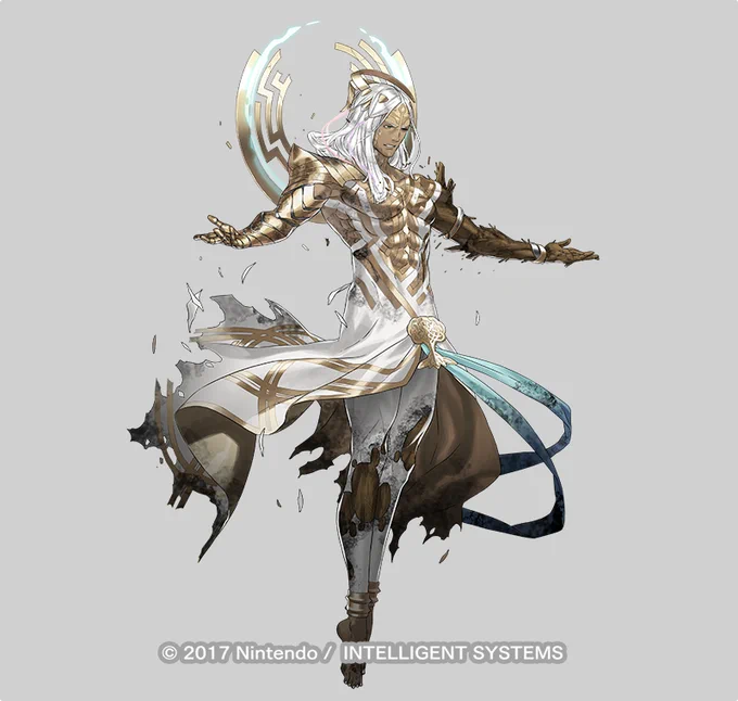 大好評配信中の『ファイアーエムブレムヒーローズ』にて神階英雄「心の葬り手 レーラズ」デザインと実装イラスト担当させて頂いております 