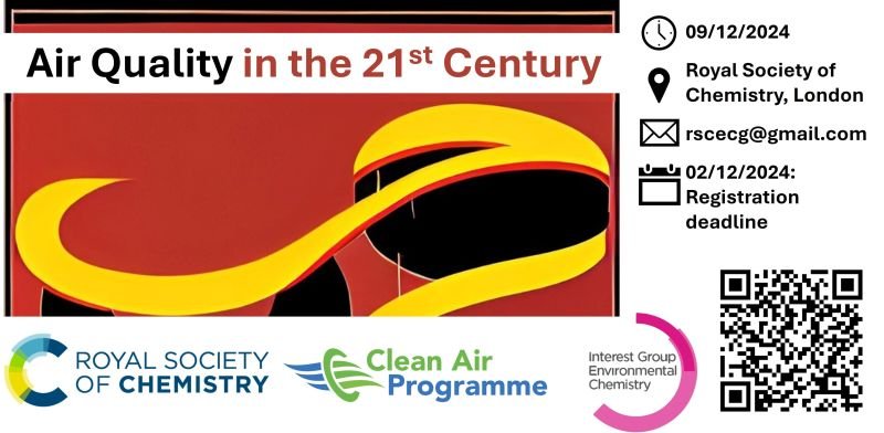 📣 Only a few days left to register for Air Quality in the 21st Century!
🚨 Check out the programme at rsc.org/events/detail/… (registrations close on Monday 2nd Dec)