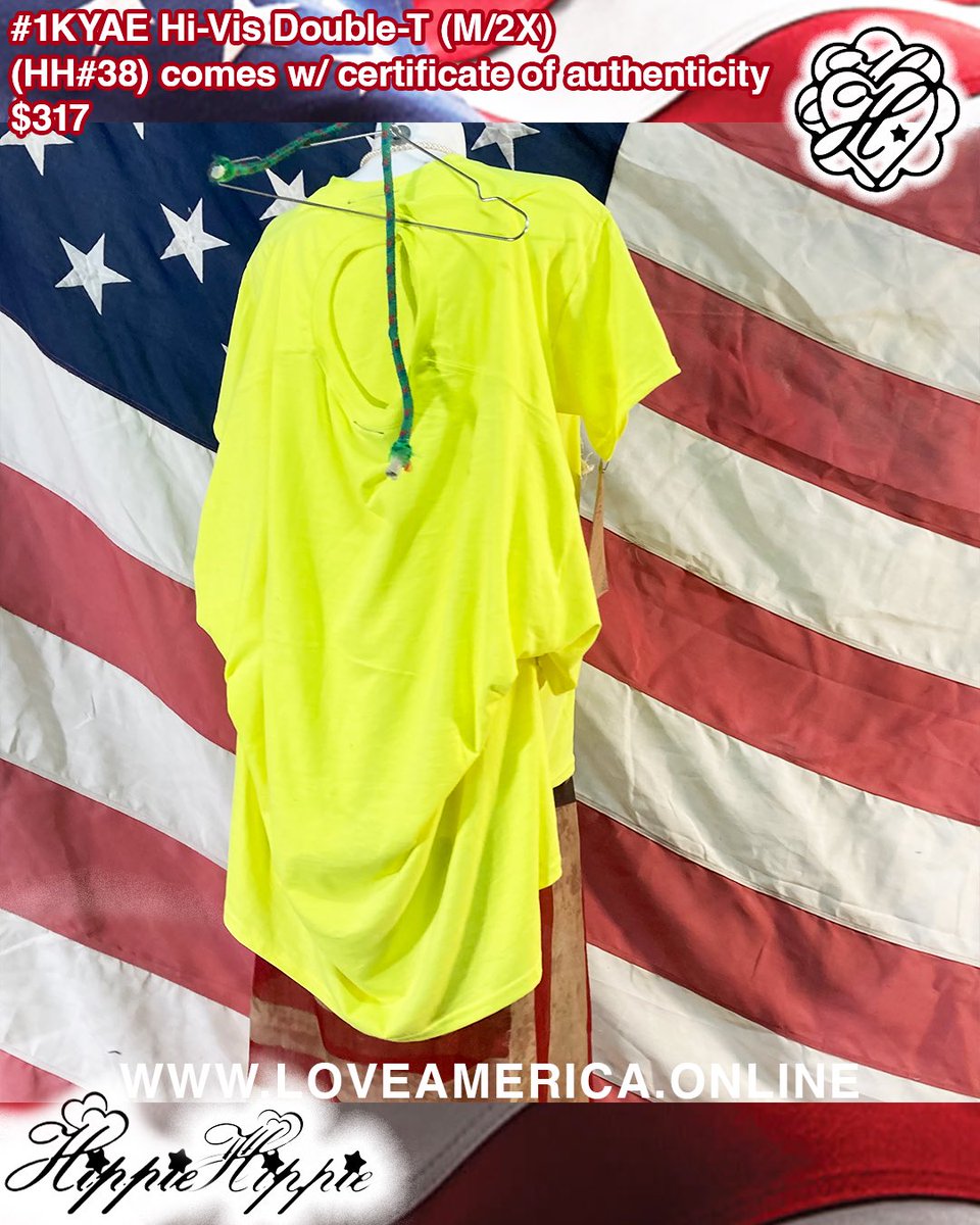 loveamerica's tweet photo. #1KYAE hi-Vis Double-T (𝓗𝓗#38)

(𝓗𝓗#38)
Sz: M/2X
Sewn By Diego who is paid $20 /hr and has 8 Kids
$317
Love, America https://t.co/j8m4oL7Np1