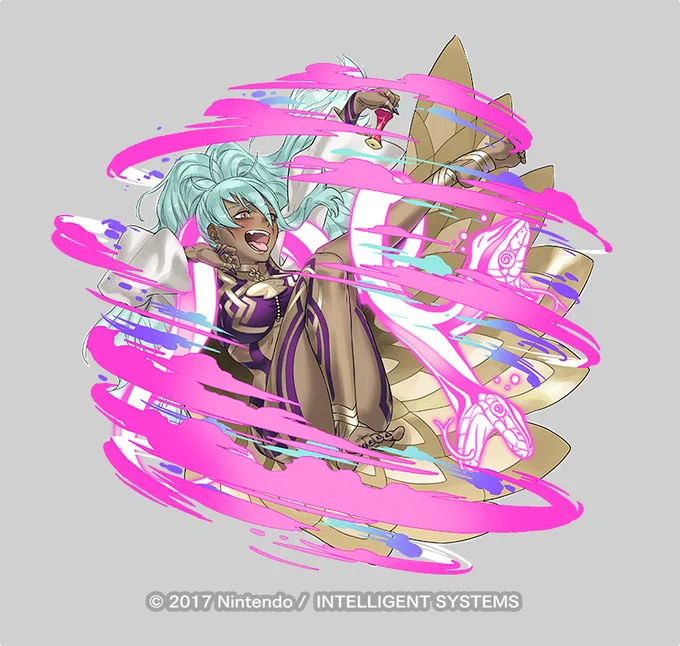 大好評配信中の『ファイアーエムブレムヒーローズ』にて神階英雄「毒の葬り手 ニーズヘッグ」デザインと実装イラスト担当させて頂いております(ギリギリを攻める規制と修正との戦いでした) 