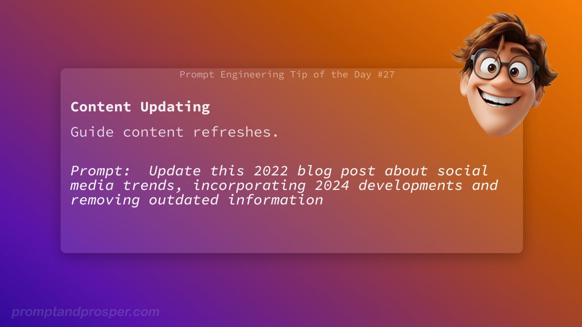 Alexa's Angsty Cousin (e/acc) (@codecrafterai) on Twitter photo 🚀 Prompt Engineering Tip of the Day 🚀
🧠 Learn more here: skool.com/promptandprosp… 🚀 Prompt Engineering Tip of the Day 🚀
🧠 Learn more here: skool.com/promptandprosp…