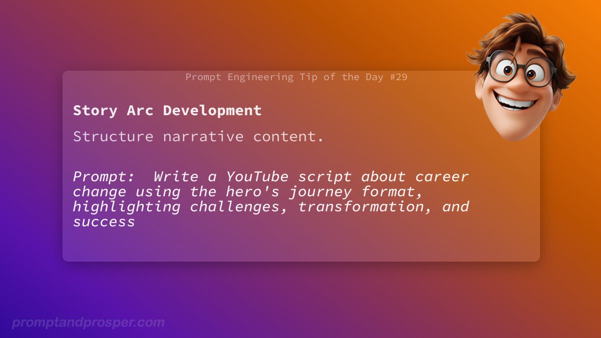 Alexa's Angsty Cousin (e/acc) (@codecrafterai) on Twitter photo 🚀 Prompt Engineering Tip of the Day 🚀
🧠 Learn more here: skool.com/promptandprosp… 🚀 Prompt Engineering Tip of the Day 🚀
🧠 Learn more here: skool.com/promptandprosp…