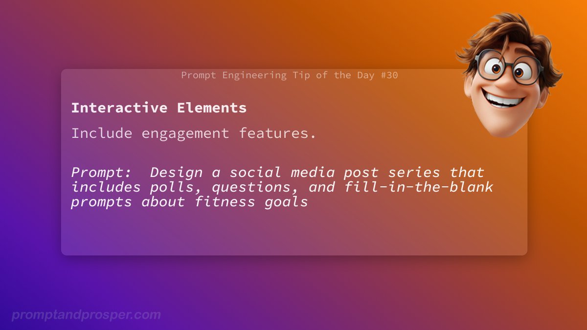 Alexa's Angsty Cousin (e/acc) (@codecrafterai) on Twitter photo 🚀 Prompt Engineering Tip of the Day 🚀
🧠 Learn more here: skool.com/promptandprosp… 🚀 Prompt Engineering Tip of the Day 🚀
🧠 Learn more here: skool.com/promptandprosp…