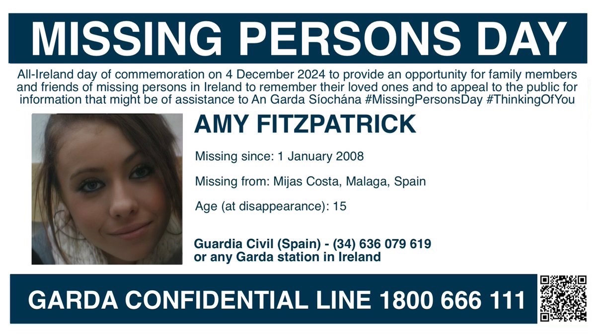 Amy Fitzpatrick was 15 years old when she went missing on 1 January 2008 from Mijas Costa, Malaga, Spain lbt.global/post/amy-fitzp… #FindAmy #MissingPersonsDay #ThinkingOfYou #MissingPersonsSupport <a href="/helpfindamy/">Help Find Amy</a>