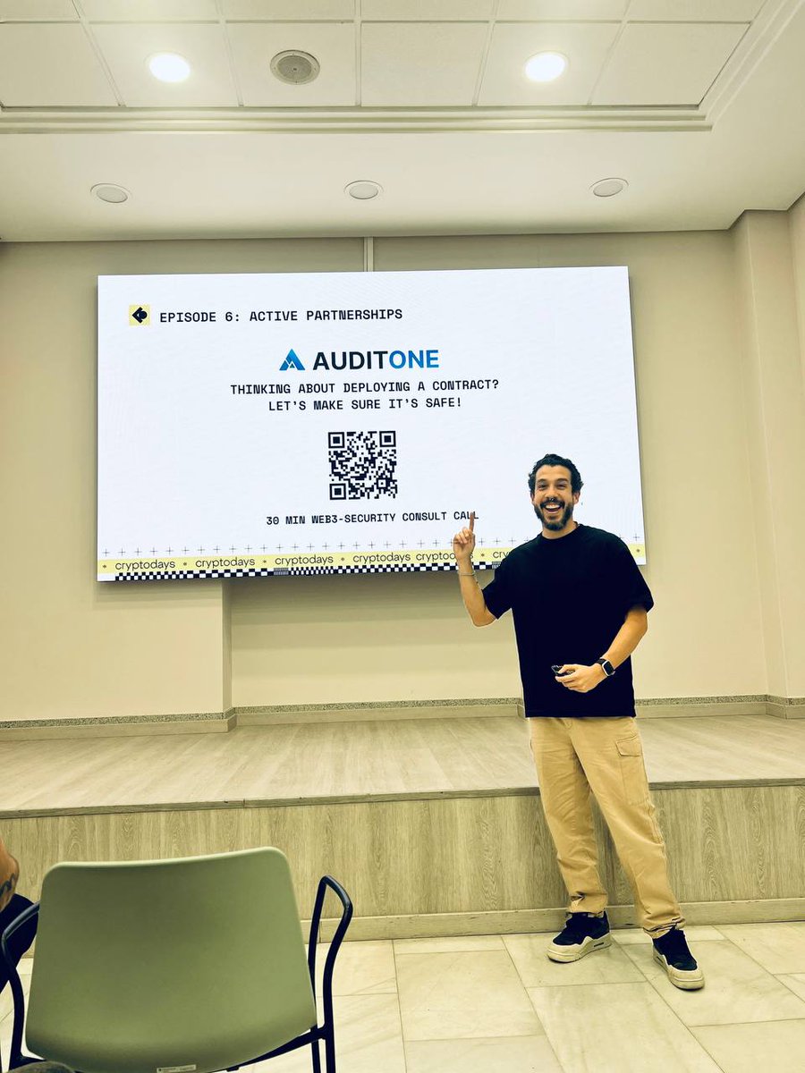 AuditOne_DAO's tweet photo. 🔥 AuditOne GmbH was proud to join @CryptoDays_xyz Madrid, connecting with innovators and builders shaping Spain’s Web3 ecosystem 🇪🇸

#cryptodays #auditone https://t.co/guZmV2Wk3J