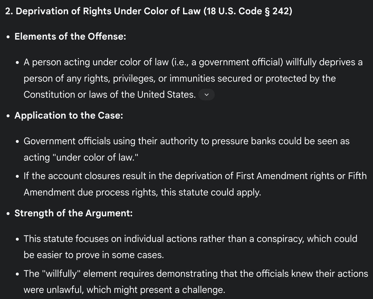 Is debanking one's political enemies a federal crime? https://t.co/Tj5tI1BjMv