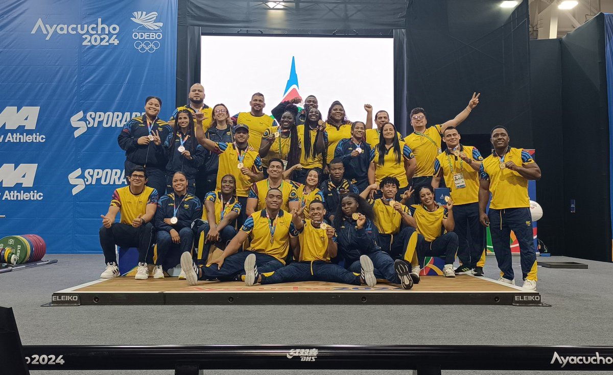 🇨🇴SE SOBRÓ COLOMBIA SE SOBRÓ! 🇨🇴
Con un total de 1️⃣5️⃣ medallas de oro 🥇 y 5️⃣ medallas de 🥈 la delegación de Colombia en Levantamiento de Pesas de los Juegos Bolivarianos del Bicentenario Ayacucho 2024 es oficialmente la CAMPEONA!

 !Felicitaciones COLOMBIA! 🇨🇴🏋🏻‍♀️