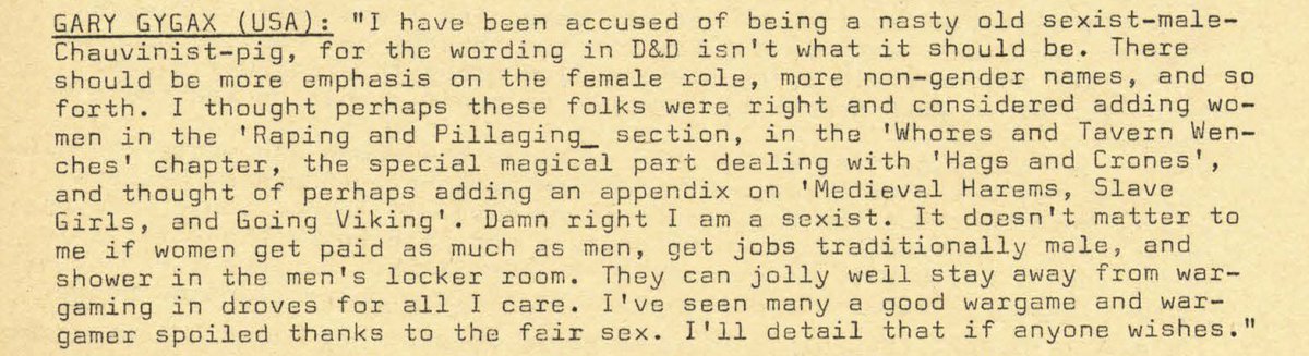 harborne's tweet photo. @JamesElwell14 @Grummz This is a direct quote of Gygax from EUROPA.  His own words.  Your encounter may not have shown you everything. https://t.co/zVa2o4MDMR