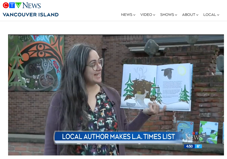 Andrea Fritz Art was on CTV talking about Raven Gets Tricked, the latest picture book in her Coast Salish Tales series!

Find it here: orcabook.com/Raven-Gets-Tri…