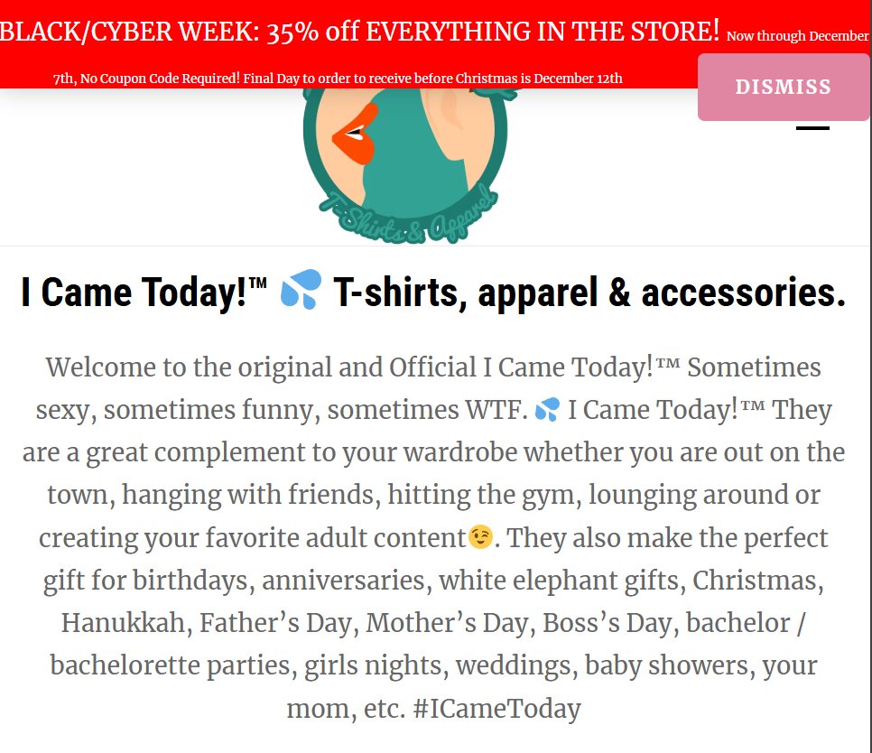 Black Friday/Cyber Week: 35% off everything in the store is happening now through December 7th! Order now at icametoday.com

#icametoday shirts make the perfect holiday gift. Get them now at the biggest discount of the year!