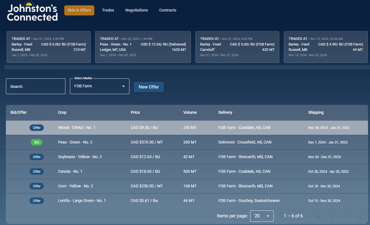 🚨Johnston's Trading Platform🚨

➡️Maximize your grain sales with our trading platform!

➡️When you set a target with us, you set it with our entire network!

➡️Ready to take advantage? Click here to learn more: johnstonsconnected.com/home

#AgX #AgTwitter