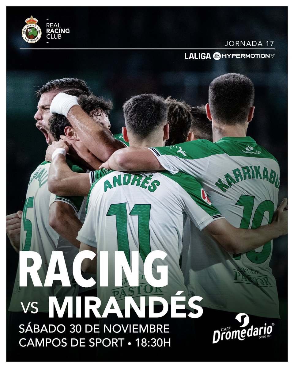realracingclub's tweet image. ⚔️ ¡Buenos días, racinguistas! #MatchDay

🆚 @CDMirandes
⏱️ 18:30 horas
🏟️ El Sardinero
📺 LaLiga Hypermotion TV
#️⃣ #RacingMirandés
🗓️ #LaLigaHypermotion