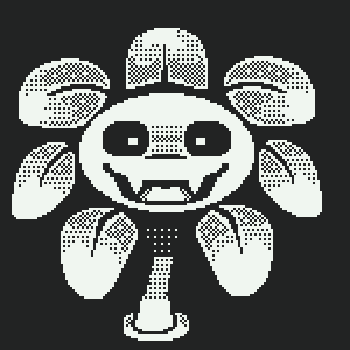 cristaraptor's tweet image. flowey pixel art in black and white

#pixelart #undertaleFanart #undertale #undertaleyellow #fanart