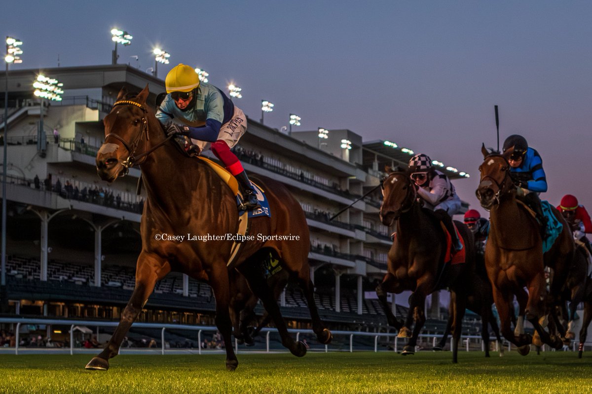 casey_laughter's tweet photo. #KehoeBeach (Omaha Beach) and @FrankieDettori win the Mrs. Revere Stakes for trainer #WesleyWard at @ChurchillDowns https://t.co/aZerKGF26V